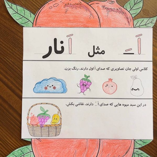 کاربرگ نشانه ا 600x600